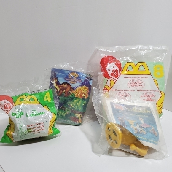 Vintage lot of 4 McDonald's Burger King Happy meal toys - Picture 1 of 6